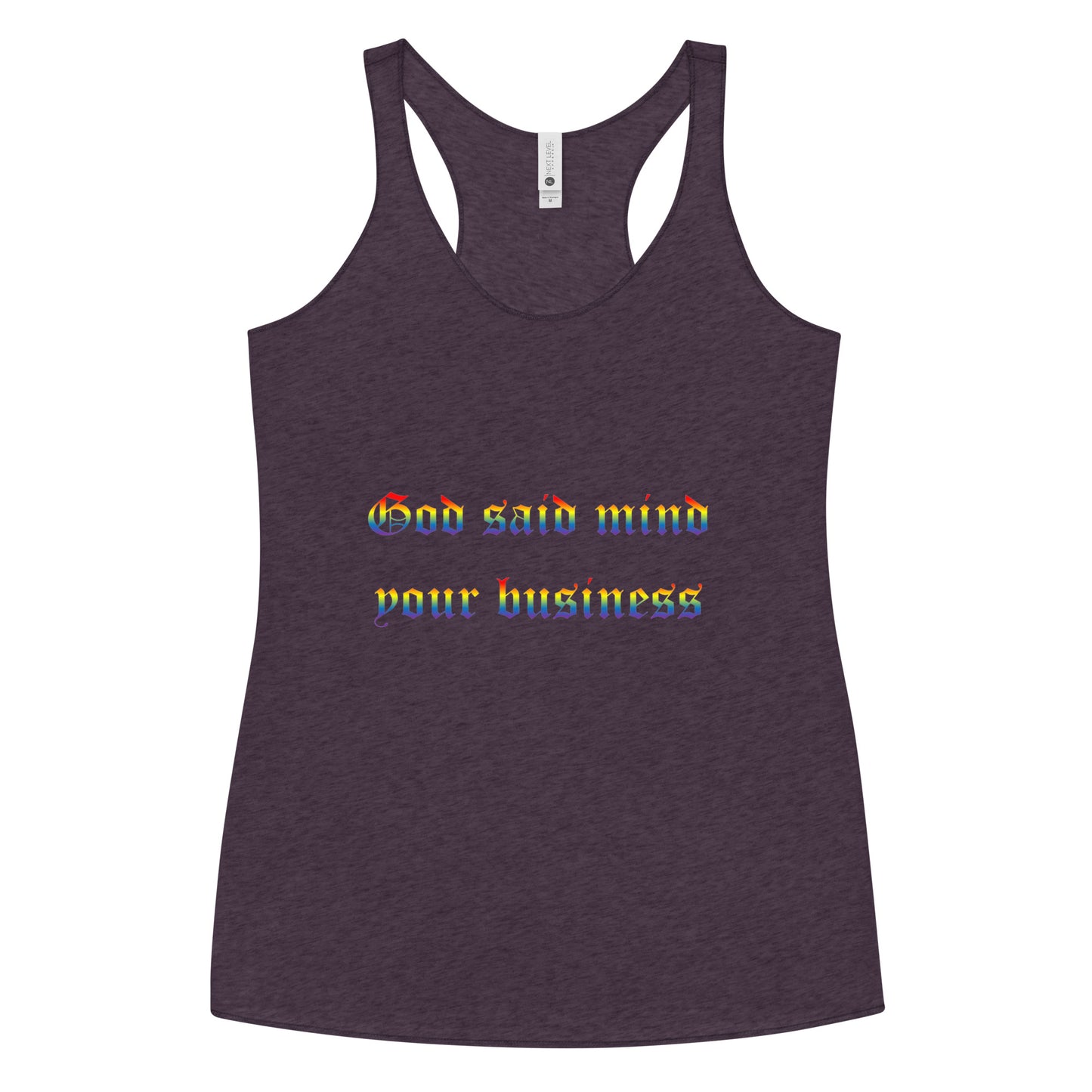 God Said Women's Racerback Tank Rainbow